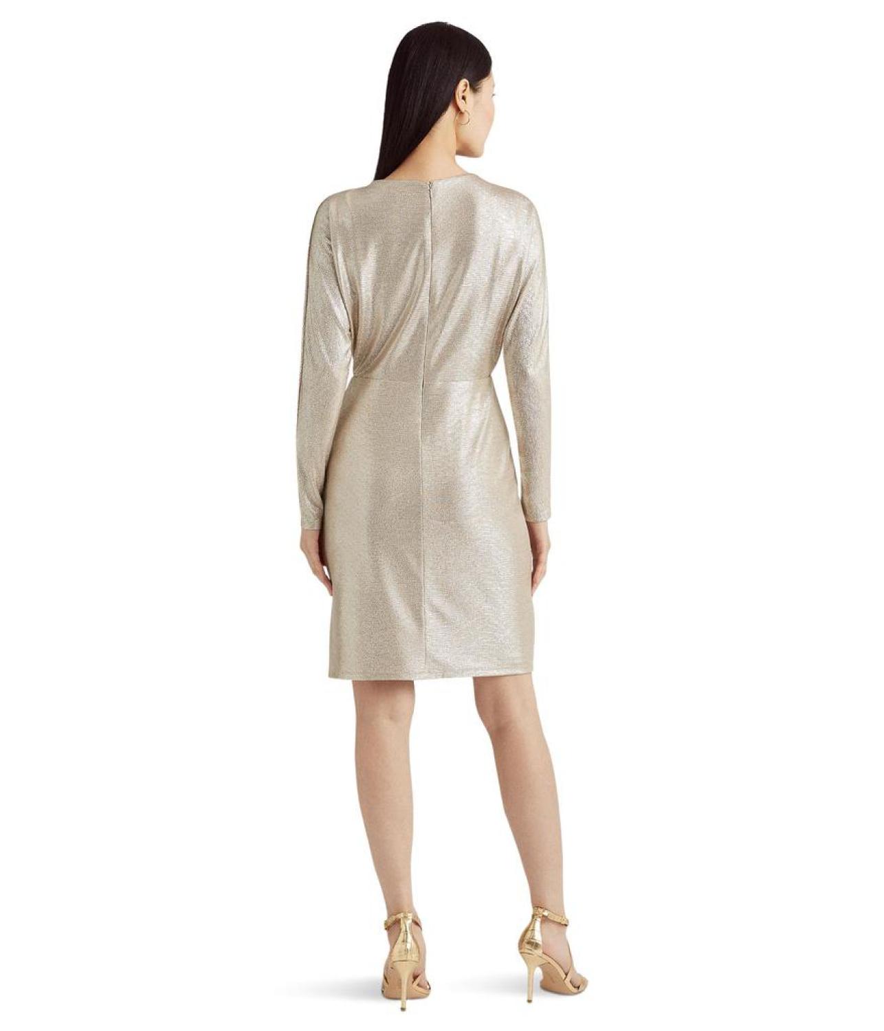 Metallic Stretch Knit Cocktail Dress