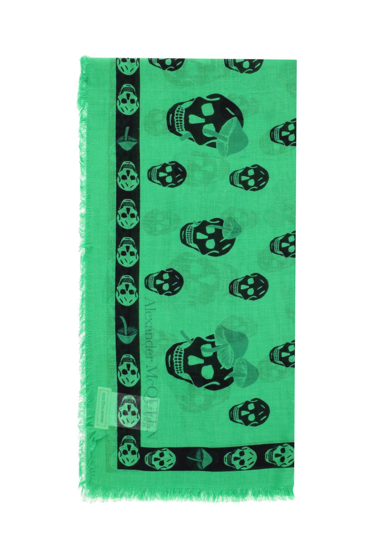 Alexander mcqueen mushrooms skull scarf