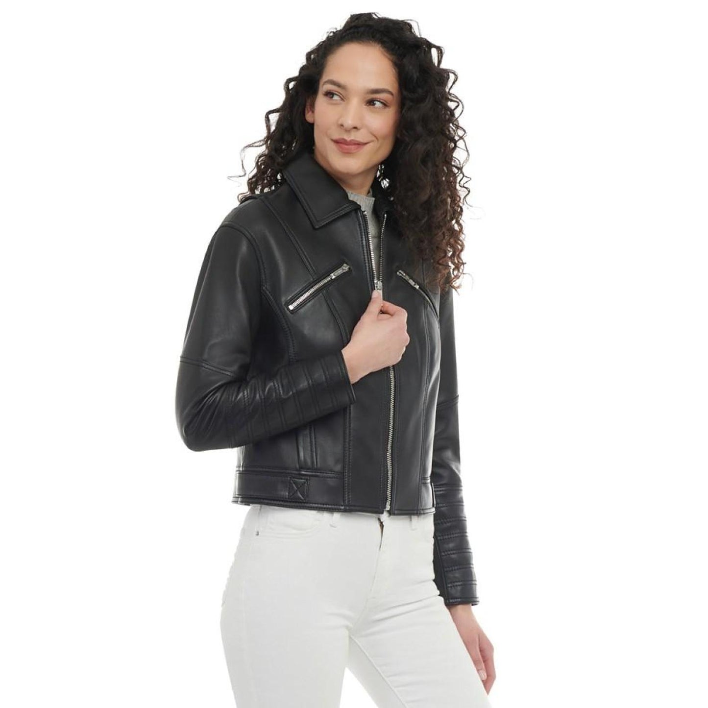 Women's Leather Trucker Jacket