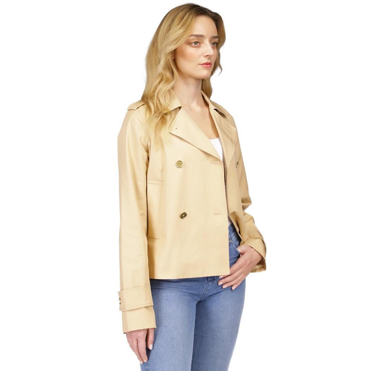 Women's Cotton Cropped Peacoat