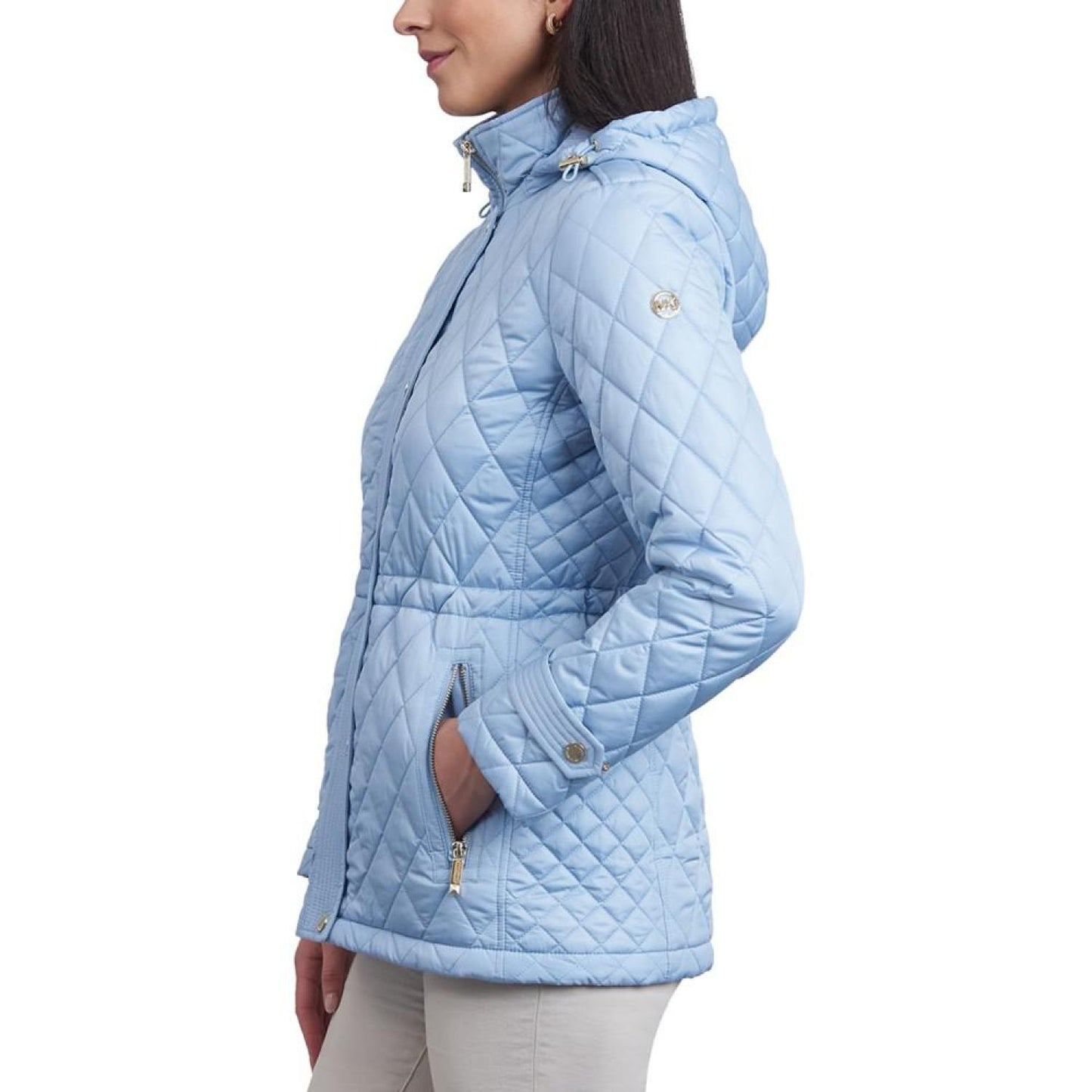 Women's Petite Quilted Hooded Anorak Coat