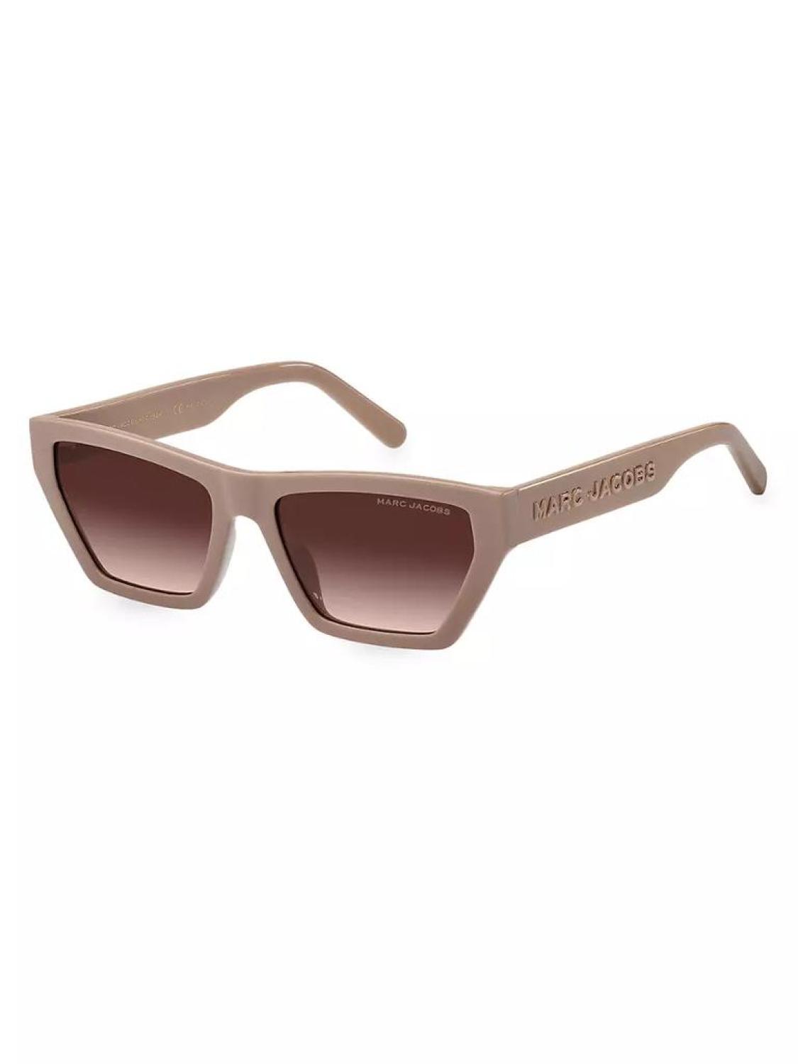 55MM Rectangle Logo Sunglasses