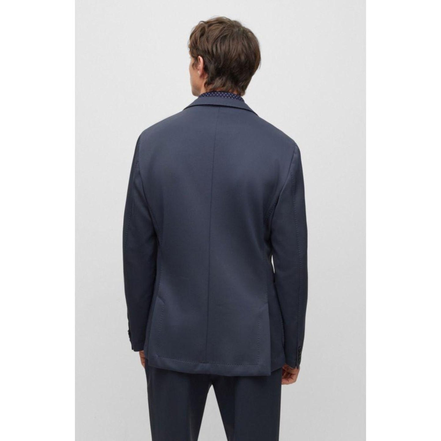 Slim-fit jacket in micro-patterned performance-stretch fabric