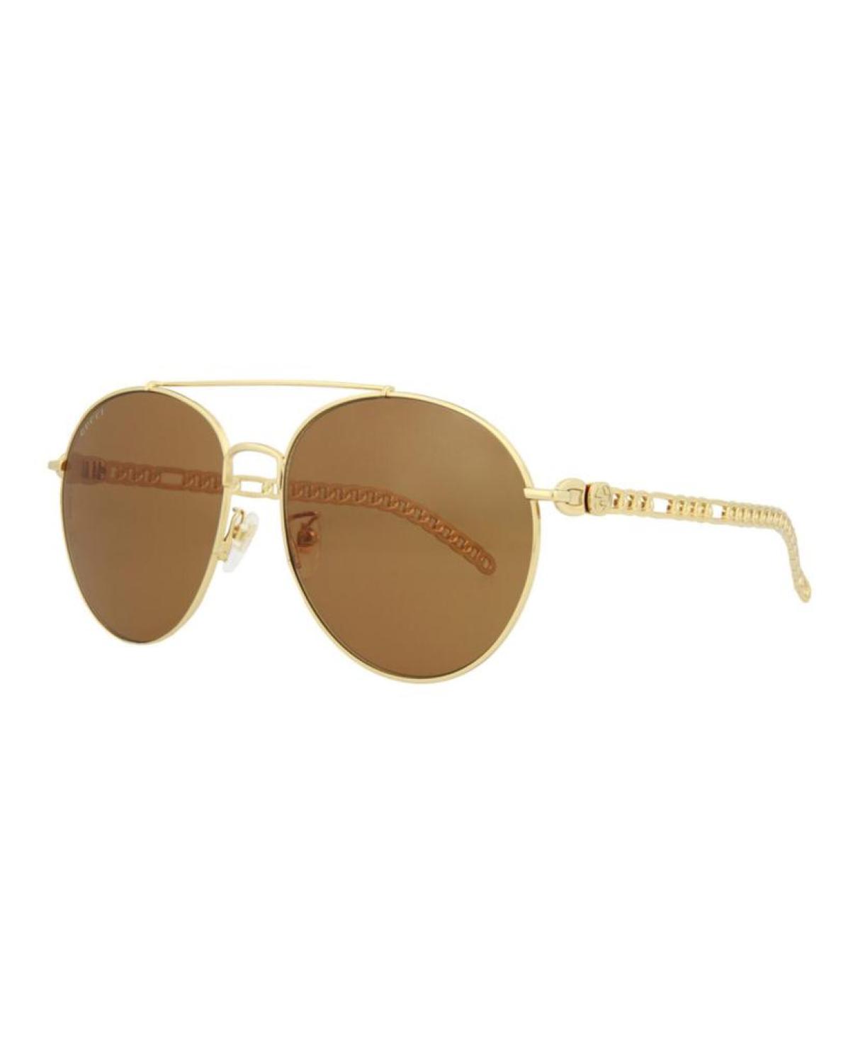 Round/Oval-Frame Metal Sunglasses