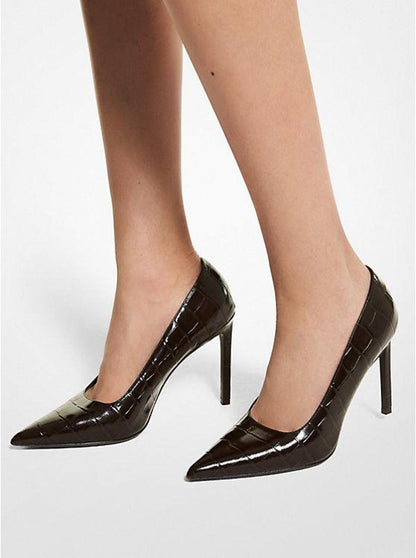 Martine Crocodile Embossed Leather Pump