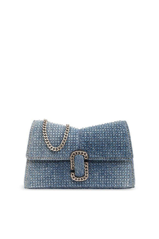 Marc Jacobs The Crystal Chain Denim Shoulder Bag