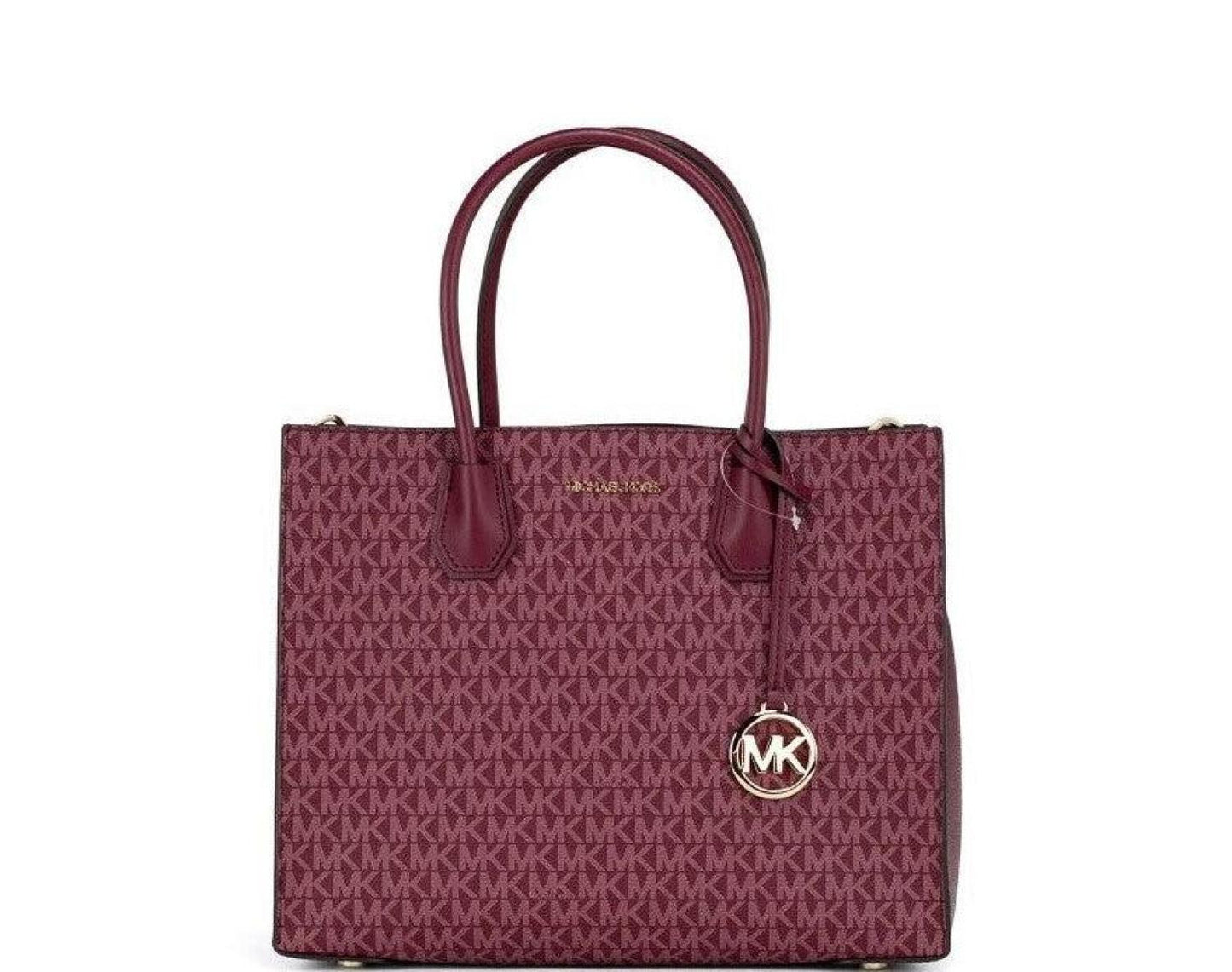 Michael Kors Mercer Large Mulberry Signature PVC Satchel Bag Crossbody Women's Handbag