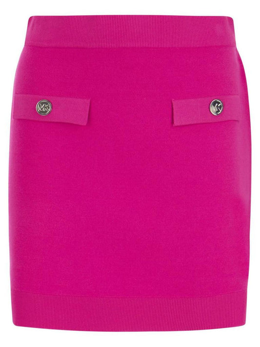 Michael Michael Kors Logo Plaque Knitted Mini Skirt