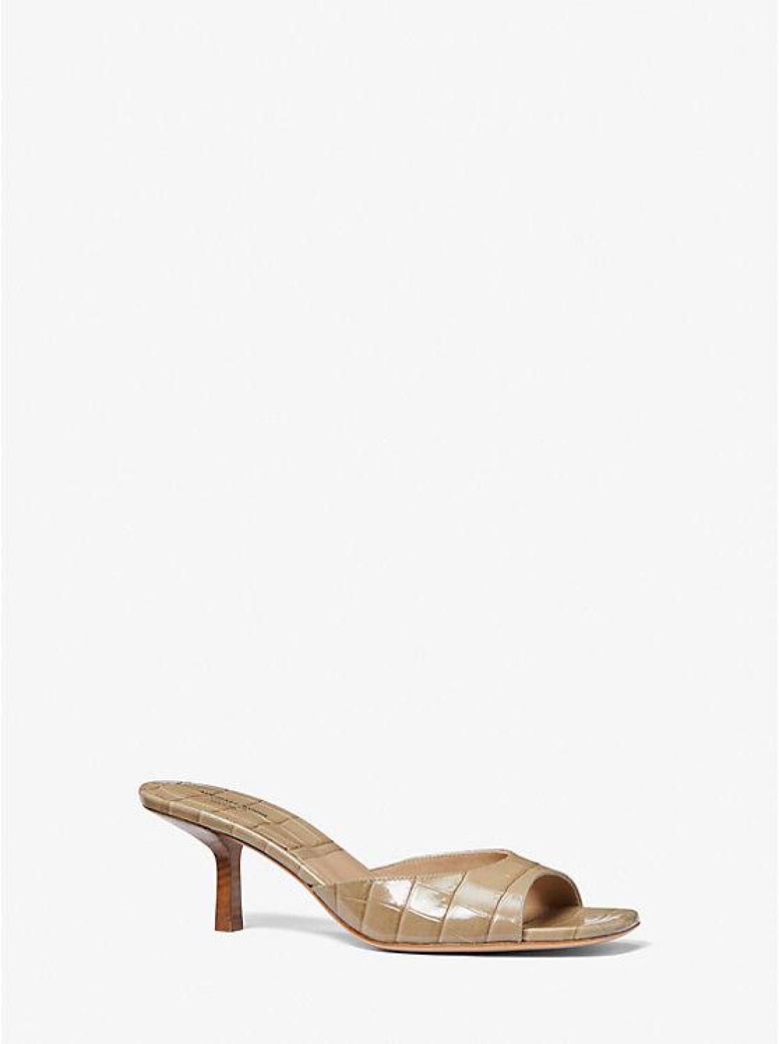 Anita Crocodile Embossed Leather Sandal