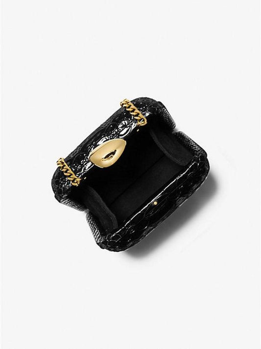 Tina Mini Python Embossed Leather Minaudière