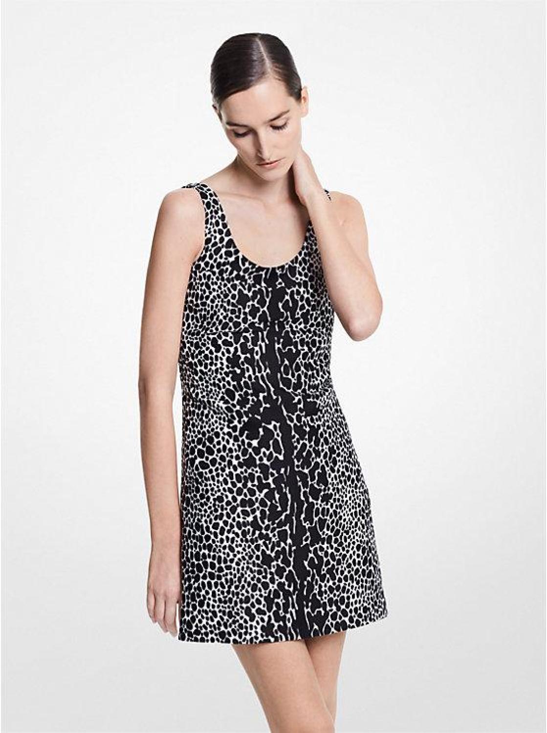 Ocelot Cotton and Silk Jacquard Shift Dress