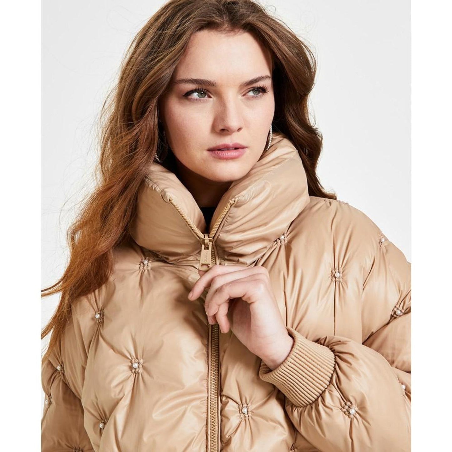 Women's Perla Embellished Zip-Front Puffer Jacket