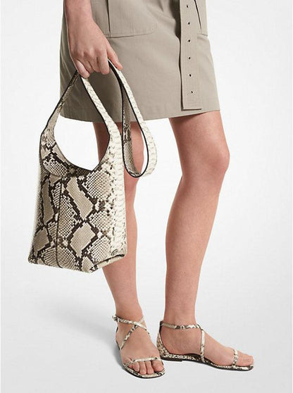 Dede Mini Python Embossed Leather Hobo Bag