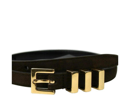 Saint Laurent Unisex Suede Leather Classic Passants Belt