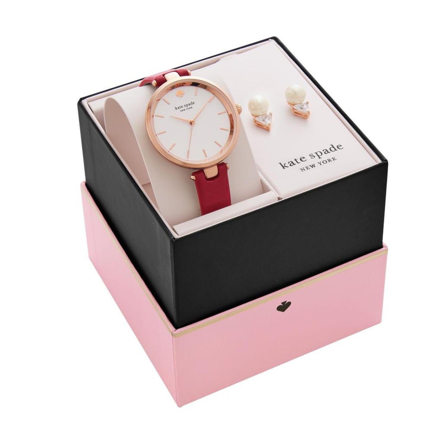 kate spade new york women's holland three-hand, rose gold-tone alloy watch