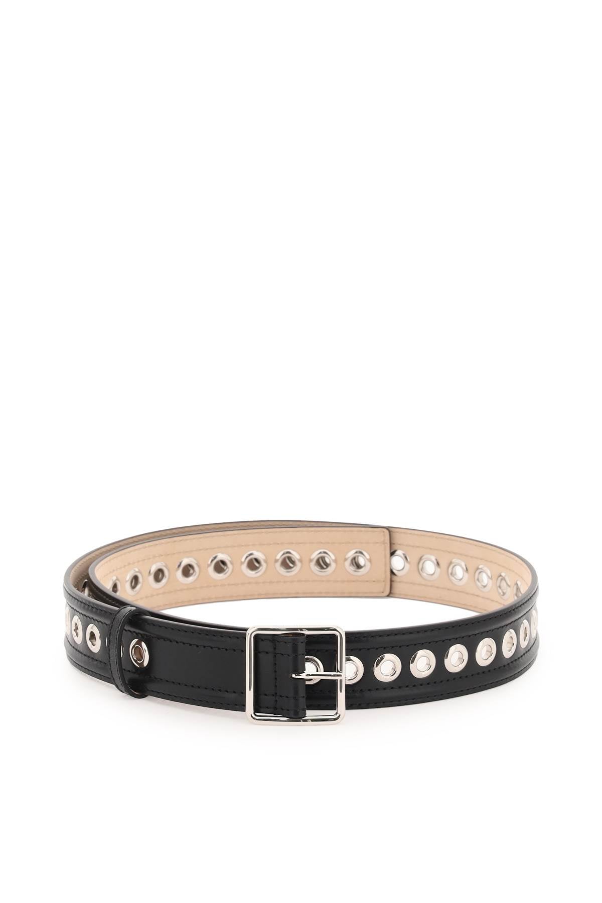 Alexander mcqueen leather belt with eyelets