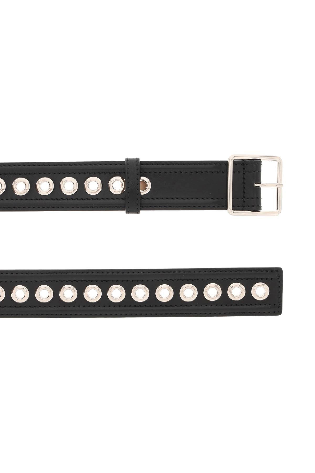 Alexander mcqueen leather belt with eyelets