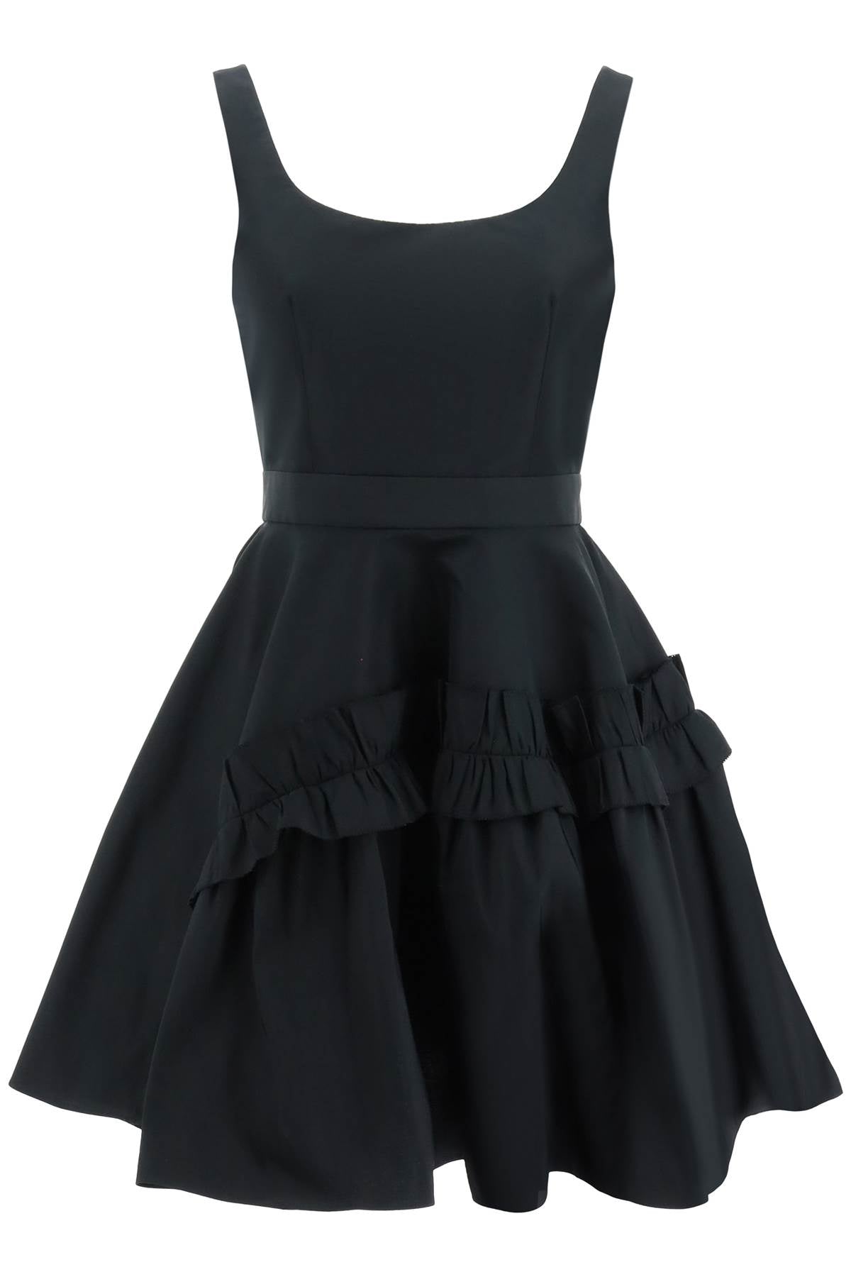 Alexander mcqueen mini faille dress with oversized ruffle