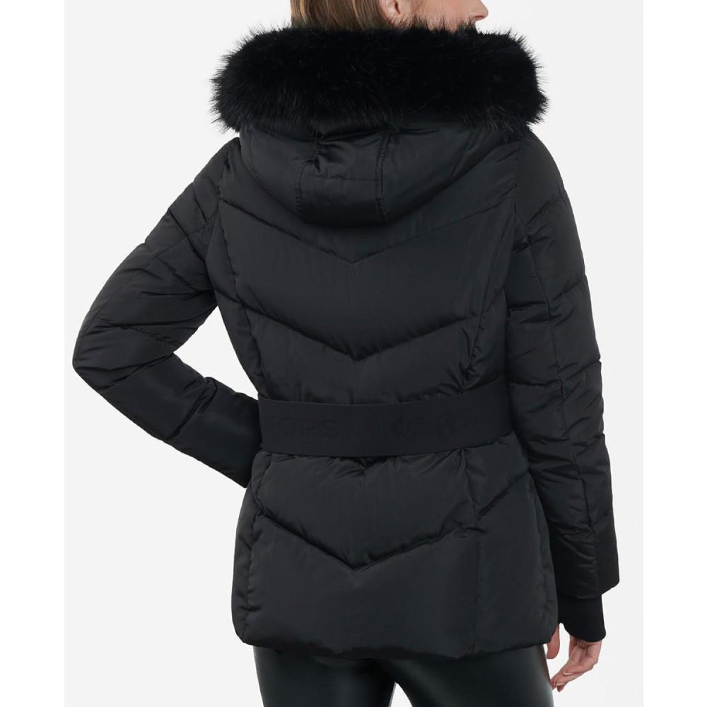 Women's Faux-Fur-Trim Hooded Puffer Coat