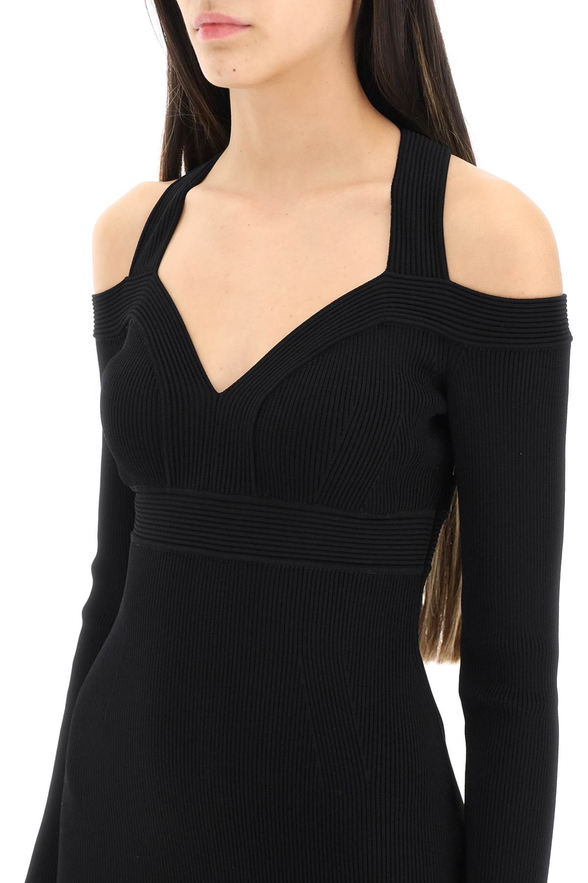 Alexander mcqueen ribbed knit mini dress