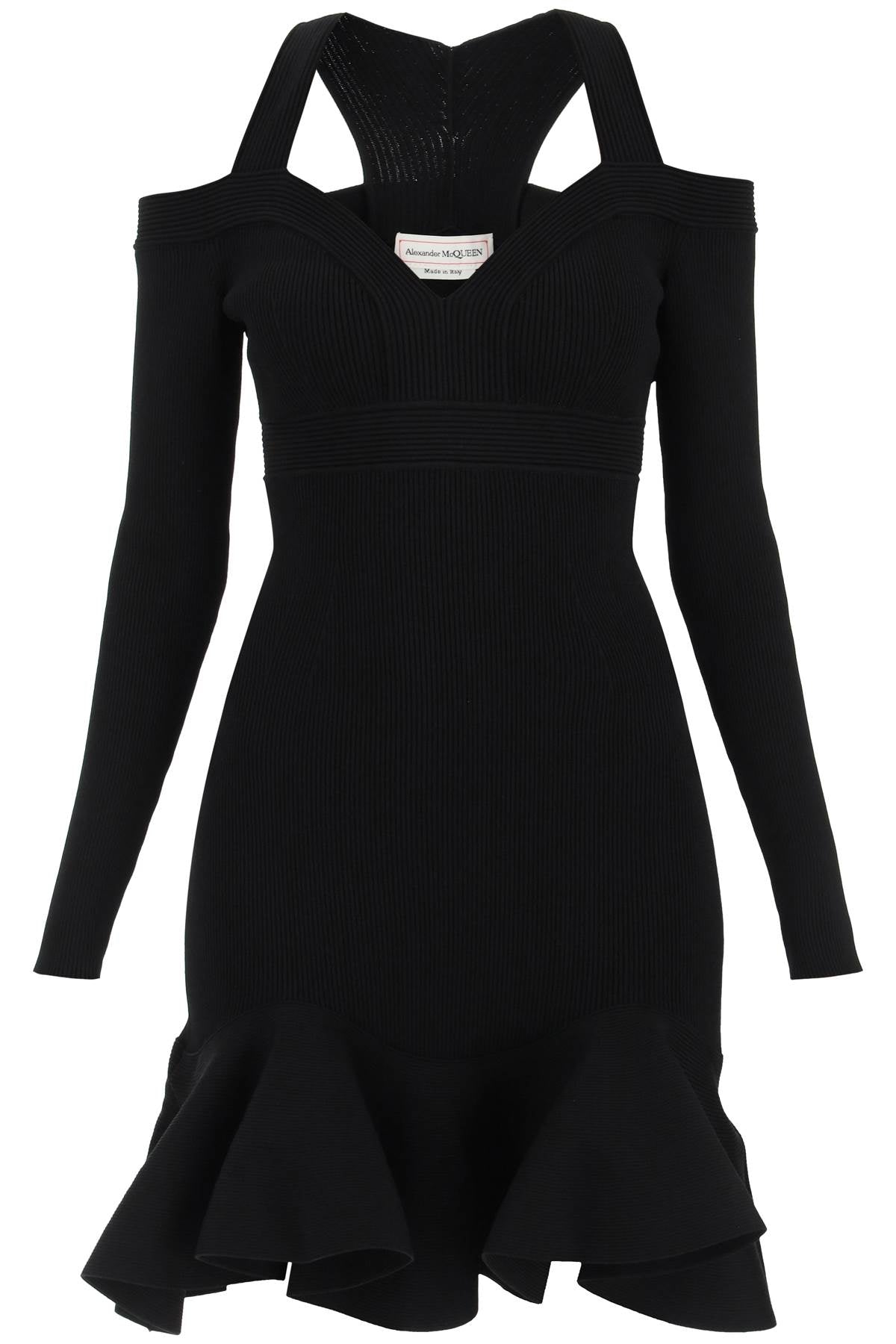 Alexander mcqueen ribbed knit mini dress