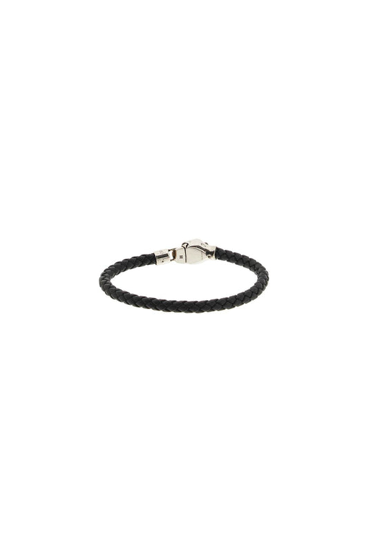 Alexander mcqueen skull braided leather bracelet