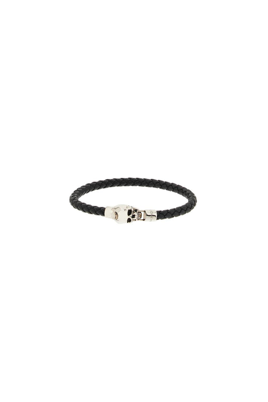 Alexander mcqueen skull braided leather bracelet