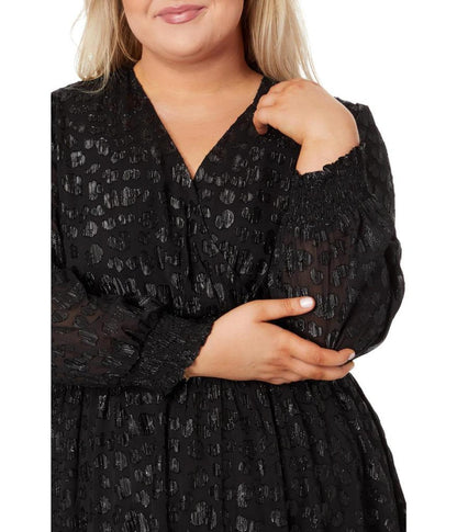 Plus Size Clip Jacquard Hank Midi Dress