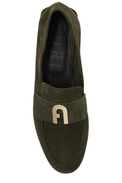 Furla Logo-Plaque Slip-On Loafers