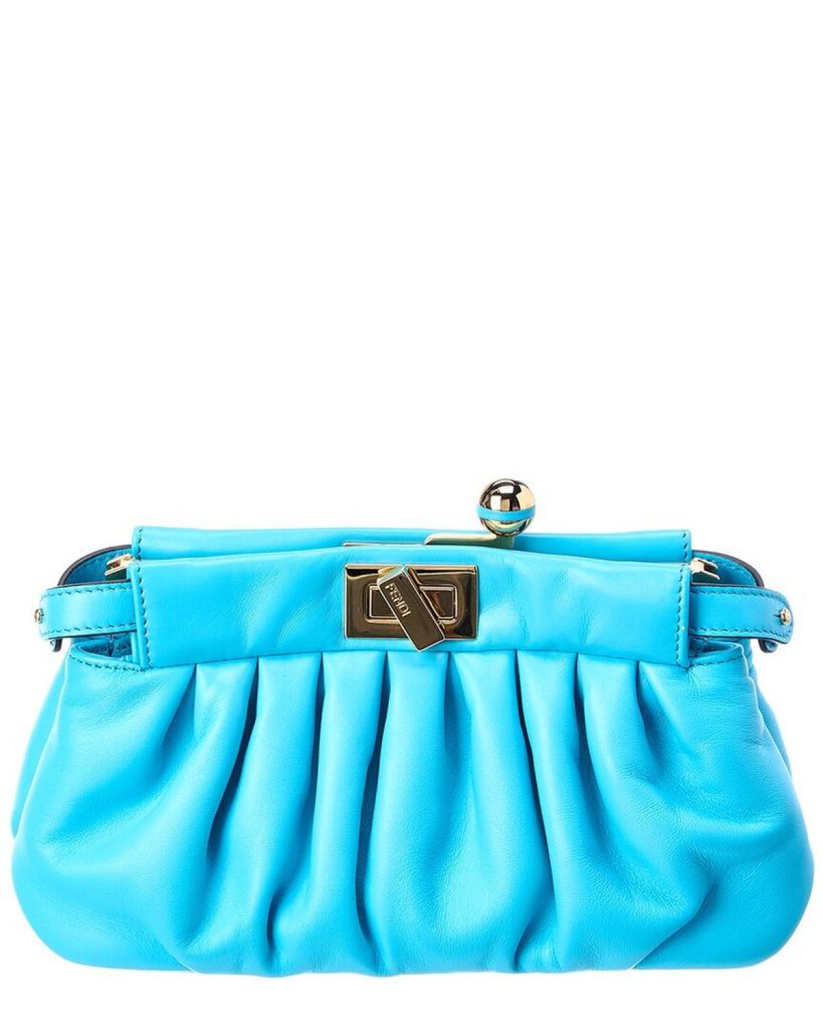 FENDI Peekaboo Leather Clutch