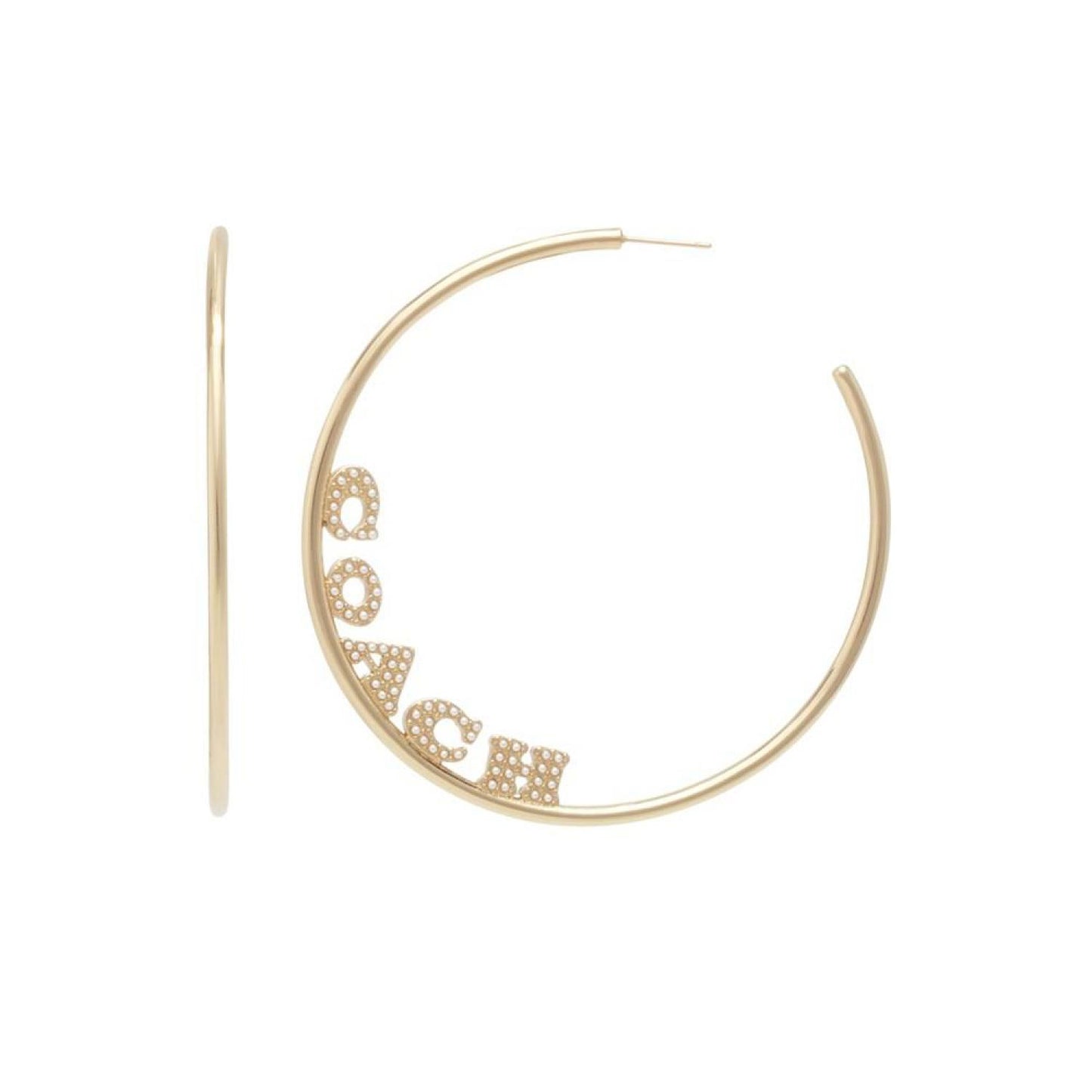 Imitation Pearl Signature Hoop Earrings