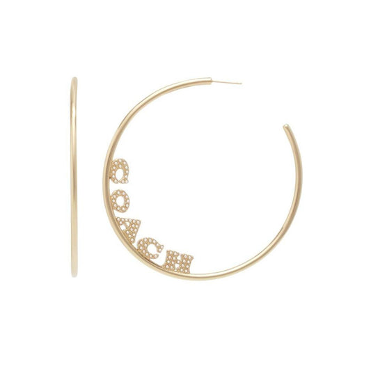 Imitation Pearl Signature Hoop Earrings