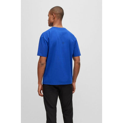 Cotton-blend relaxed-fit T-shirt with color-blocking