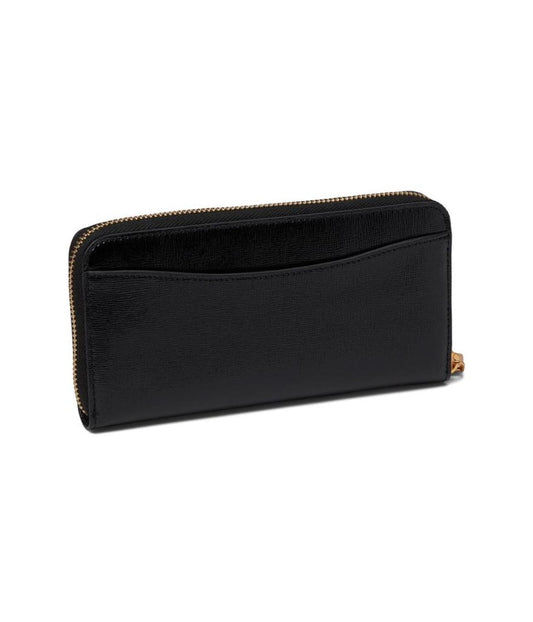 Morgan Bow Bedazzled Bow Patent Leather Zip Around Continental Wallet