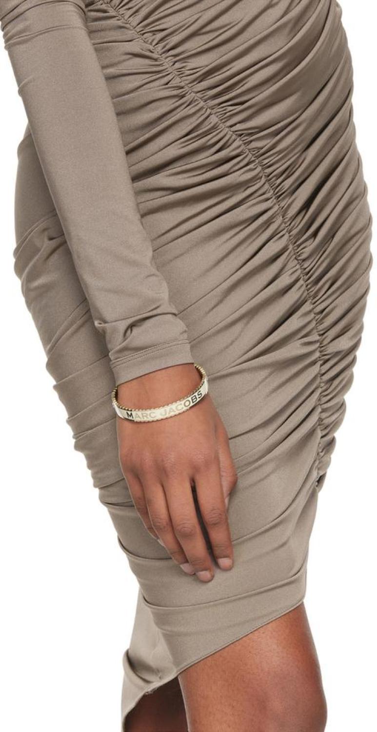 Gold & Beige 'The Medallion Large' Cuff Bracelet