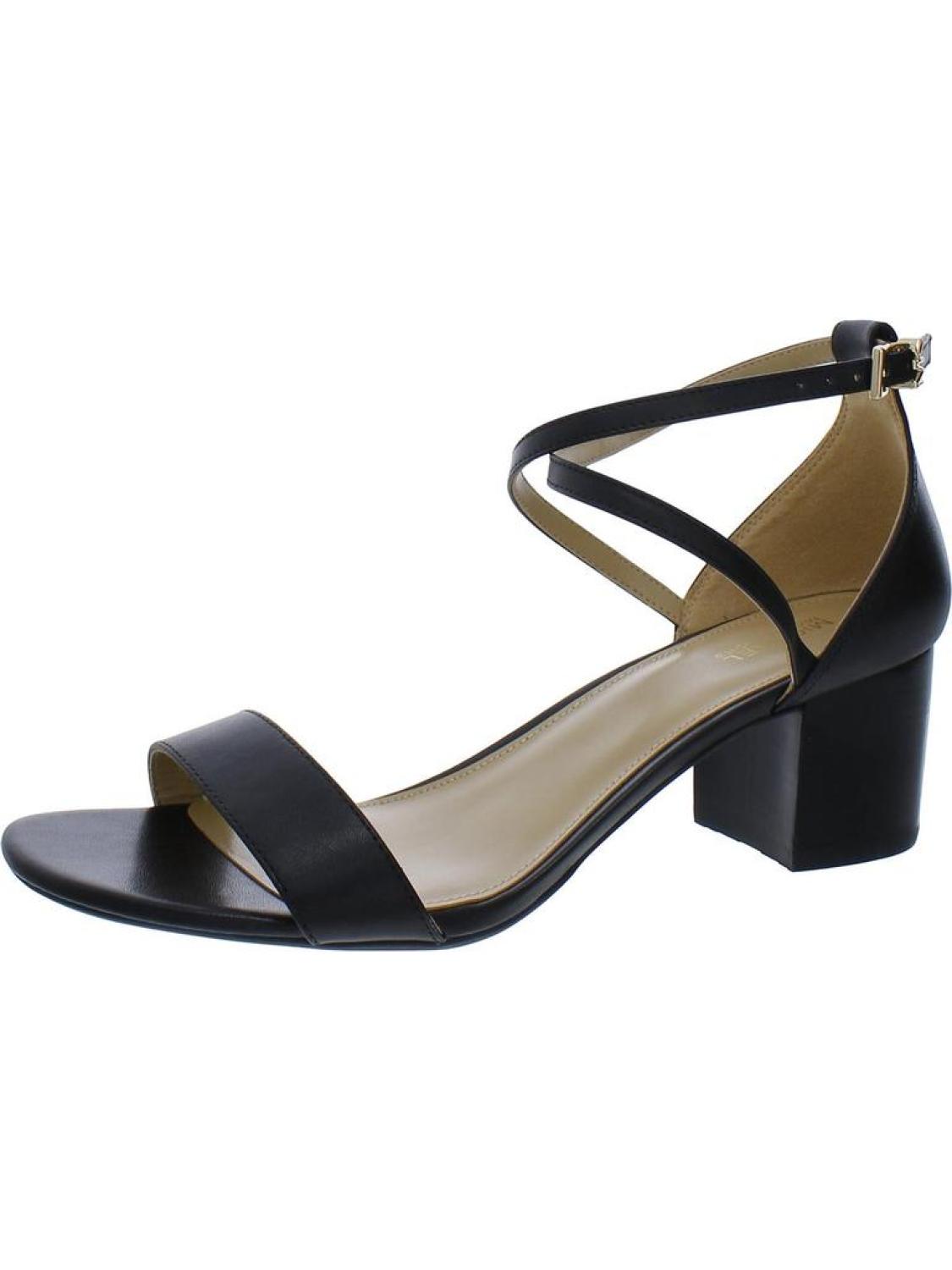 Womens Leather Open Toe Ankle Strap