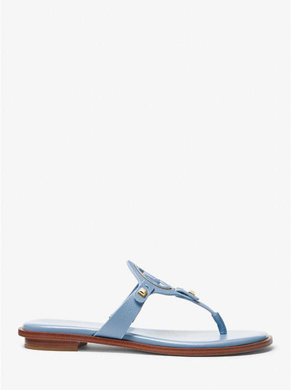 Aubrey Cutout Leather T-Strap Sandal