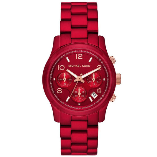 Women's Runway Chronograph Red Coated Stainless Steel Bracelet Watch 38mm