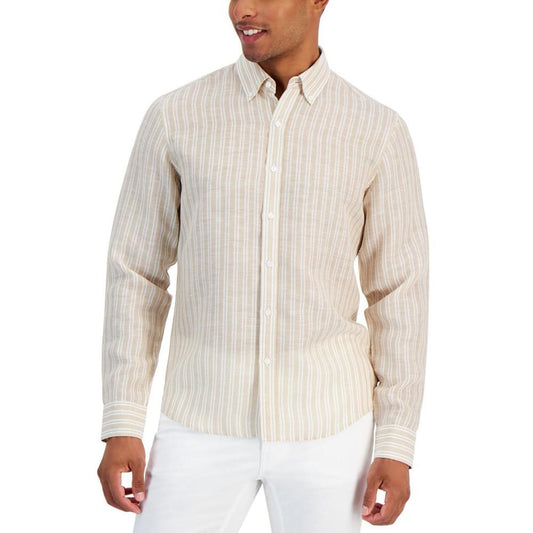 Men's Classic-Fit Halo Stripe Long Sleeve Button-Front Shirt