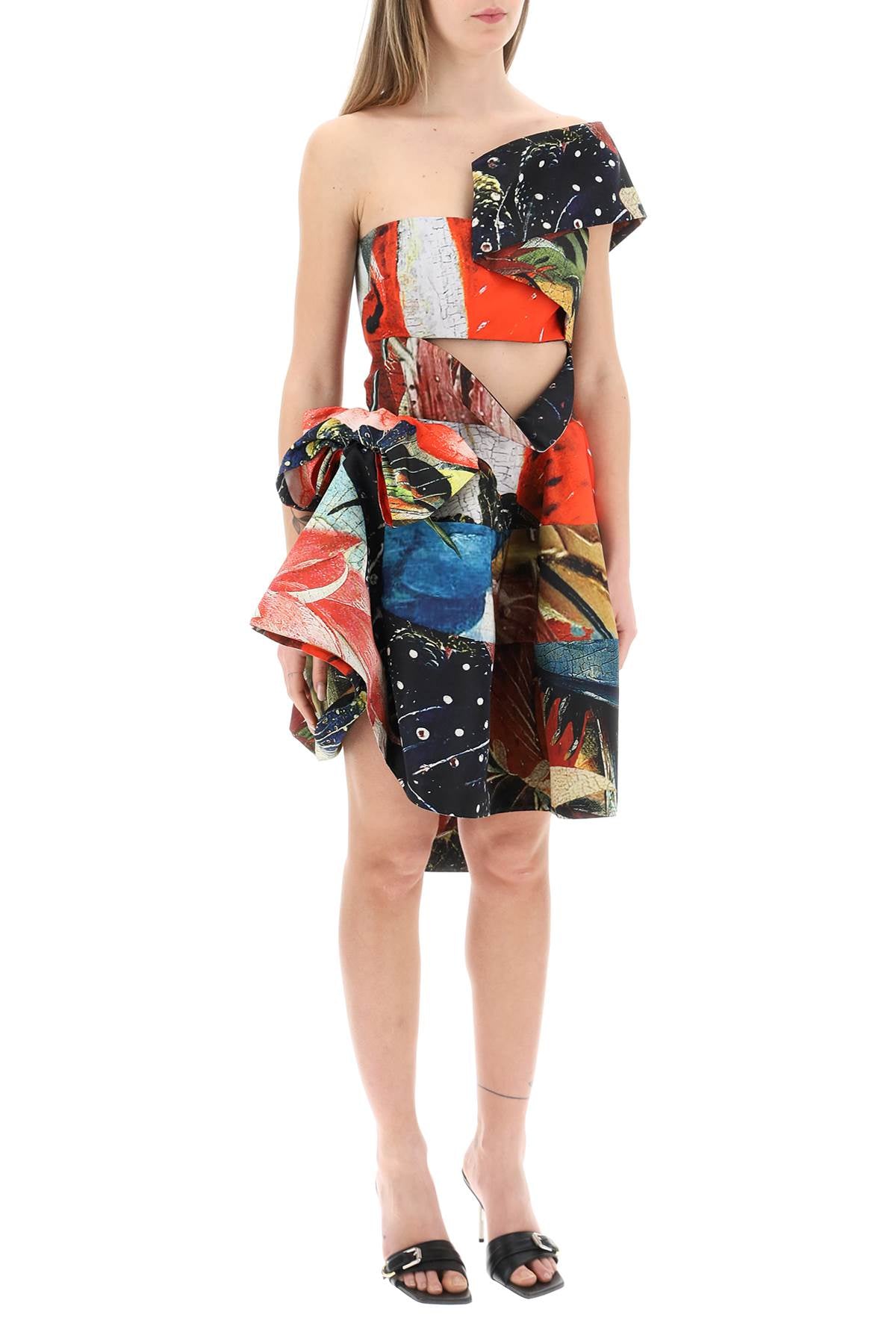 Alexander mcqueen hieronymus bosch print bow mini dress