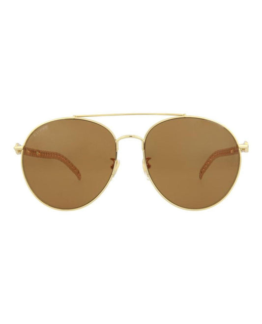 Round/Oval-Frame Metal Sunglasses