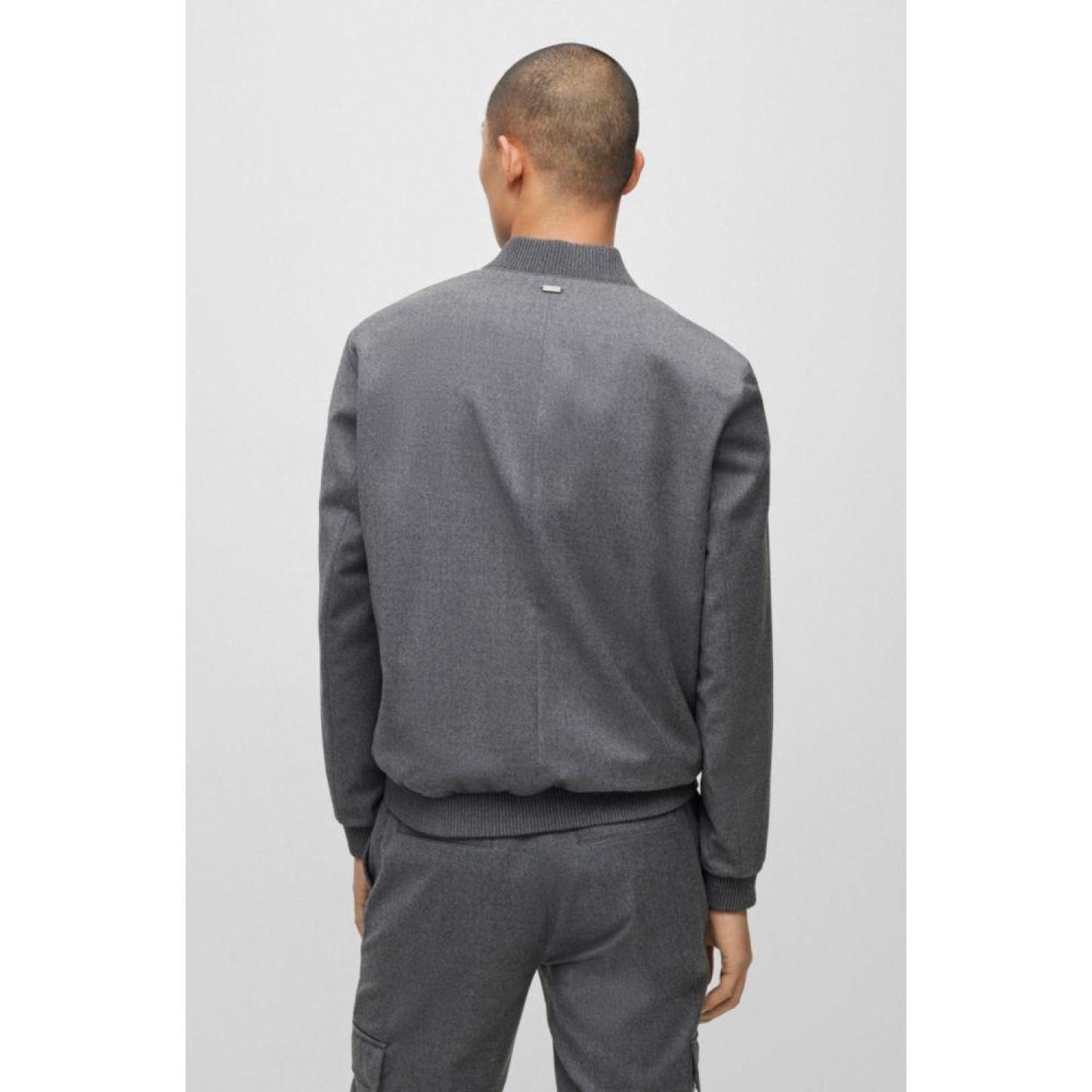 Slim-fit jacket in melange stretch-wool flannel