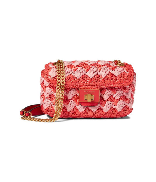 Evelyn Striped Crochet Raffia Small Shoulder Crossbody