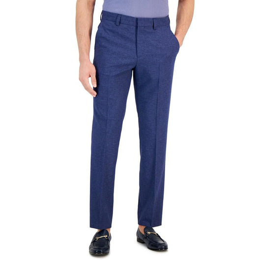 Men's Modern-Fit Micro-Grid Superflex Suit Pants