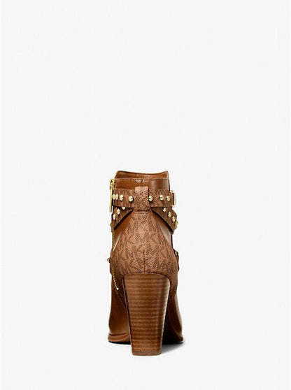 Kincaid Faux Leather and Studded Logo Ankle Boot