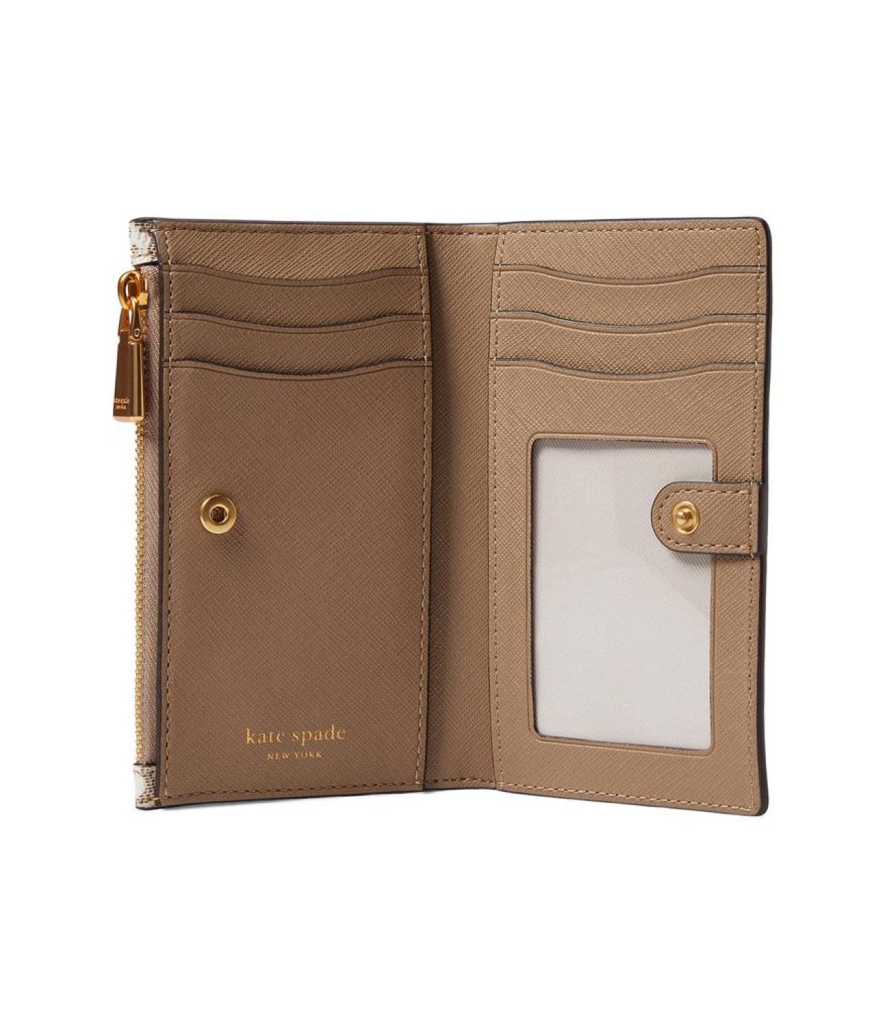 Spade Flower Monogram Coated Canvas Small Slim Bifold Wallet