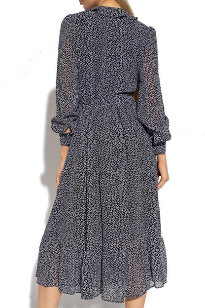 Michael Michael Kors Ruffled Long-Sleeved Dress