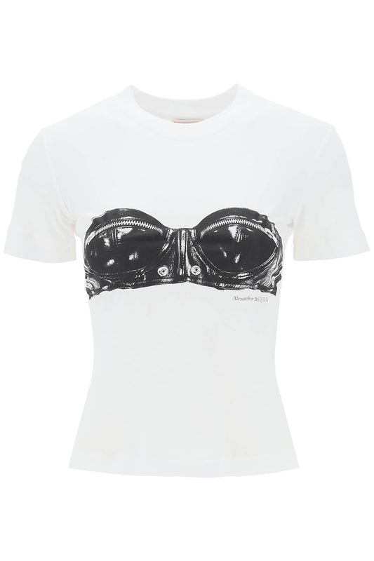 Alexander mcqueen t-shirt with bustier print