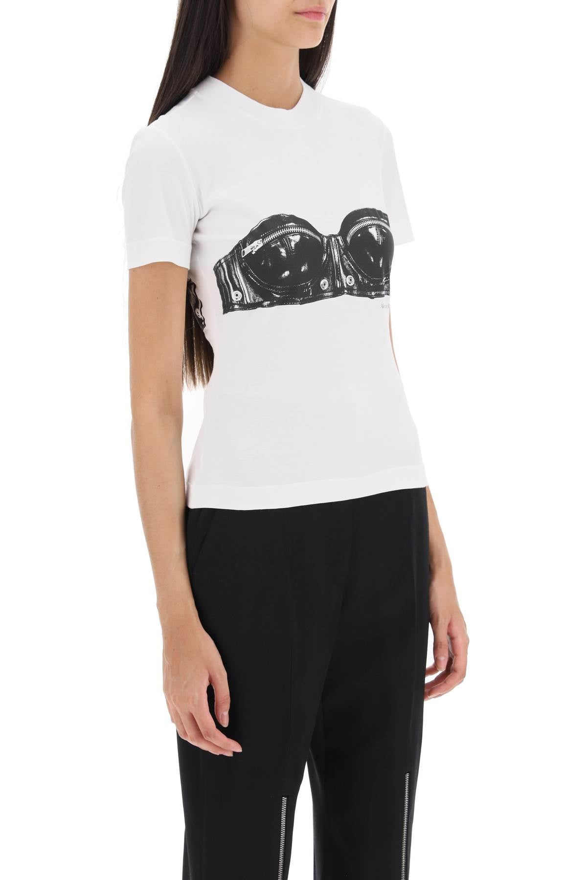 Alexander mcqueen t-shirt with bustier print