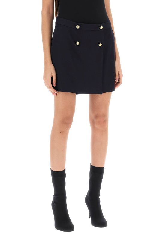 Alexander mcqueen mini wrap skirt with seal buttons